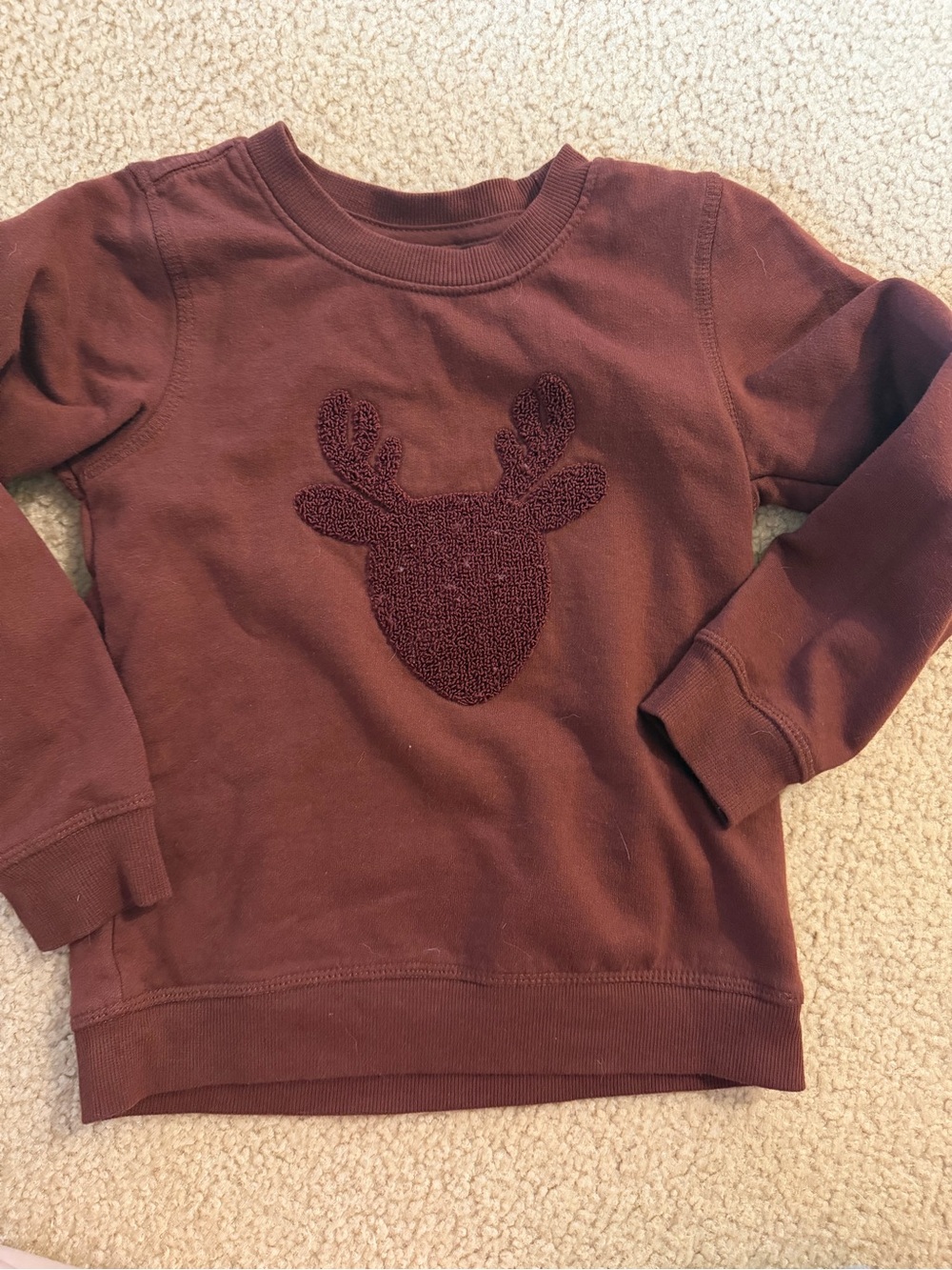 Toddler Brown Moose Crewneck Sweatshirt